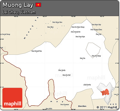 Classic Style Simple Map of Muong Lay