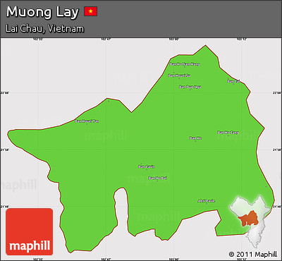 Political Simple Map of Muong Lay, cropped outside