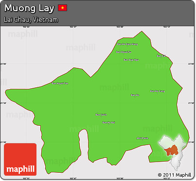 Political Simple Map of Muong Lay, cropped outside