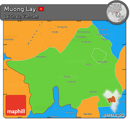 Political Simple Map of Muong Lay