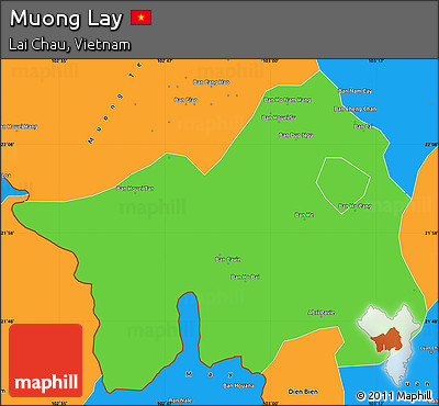 Political Simple Map of Muong Lay