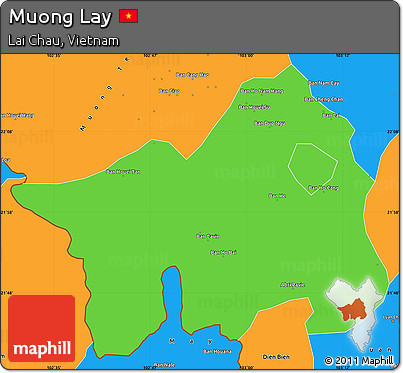 Political Simple Map of Muong Lay
