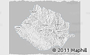 Gray 3D Map of Muong Te, single color outside