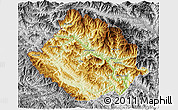 Physical 3D Map of Muong Te, desaturated