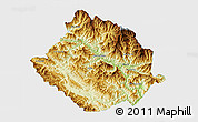 Physical 3D Map of Muong Te, single color outside