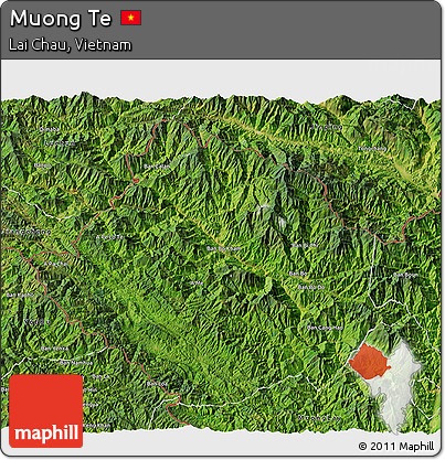 Satellite 3D Map of Muong Te