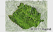 Satellite 3D Map of Muong Te, lighten