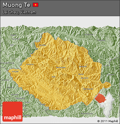 Savanna Style 3D Map of Muong Te