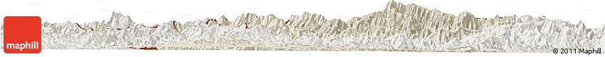 Shaded Relief Horizon Map of Muong Te, lighten