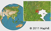 Satellite Location Map of Muong Te, highlighted country, highlighted parent region