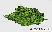 Satellite Panoramic Map of Muong Te, single color outside