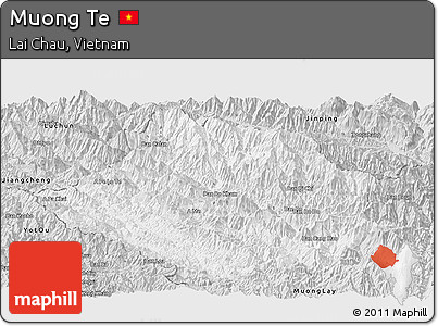 Silver Style Panoramic Map of Muong Te