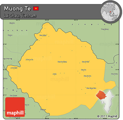 Savanna Style Simple Map of Muong Te
