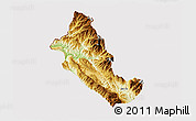 Physical 3D Map of Phong Tho, cropped outside