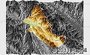 Physical 3D Map of Phong Tho, darken, desaturated
