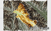 Physical 3D Map of Phong Tho, darken, semi-desaturated
