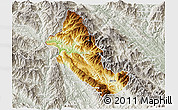Physical 3D Map of Phong Tho, lighten, semi-desaturated