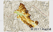 Physical 3D Map of Phong Tho, shaded relief outside