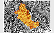 Political 3D Map of Phong Tho, desaturated