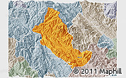 Political 3D Map of Phong Tho, lighten, semi-desaturated