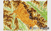 Political 3D Map of Phong Tho, physical outside