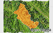 Political 3D Map of Phong Tho, satellite outside