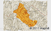 Political 3D Map of Phong Tho, shaded relief outside