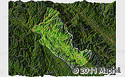 Satellite 3D Map of Phong Tho, darken