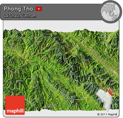 Satellite 3D Map of Phong Tho