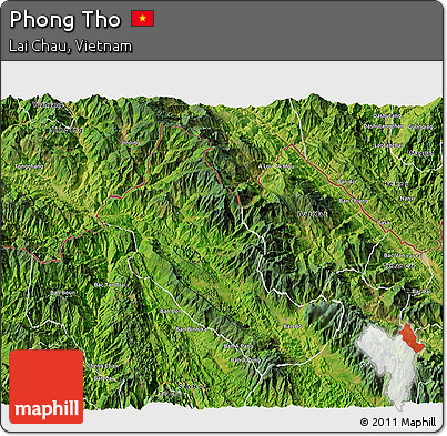 Satellite 3D Map of Phong Tho
