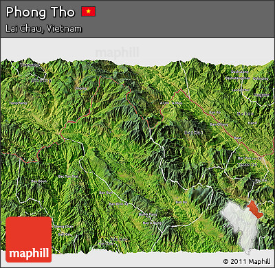 Satellite 3D Map of Phong Tho