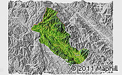 Satellite 3D Map of Phong Tho, lighten, desaturated