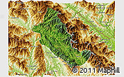 Satellite 3D Map of Phong Tho, physical outside