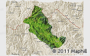 Satellite 3D Map of Phong Tho, shaded relief outside