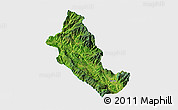 Satellite 3D Map of Phong Tho, single color outside