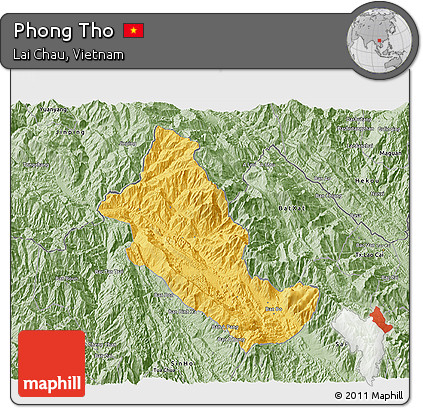 Savanna Style 3D Map of Phong Tho