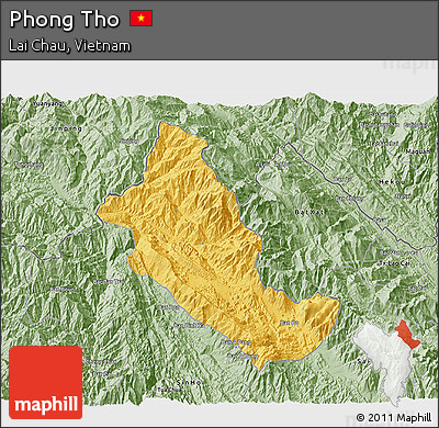 Savanna Style 3D Map of Phong Tho
