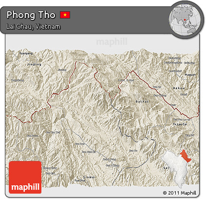 Shaded Relief 3D Map of Phong Tho