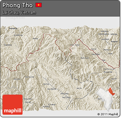 Shaded Relief 3D Map of Phong Tho