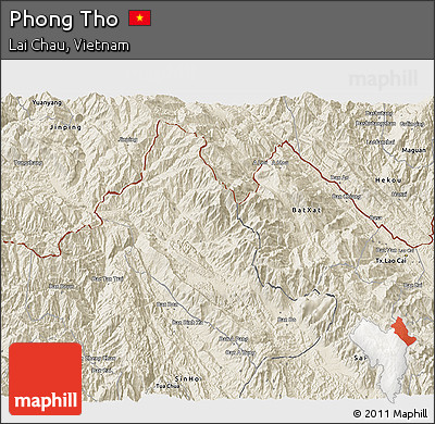 Shaded Relief 3D Map of Phong Tho