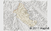 Shaded Relief 3D Map of Phong Tho, lighten, semi-desaturated