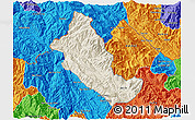 Shaded Relief 3D Map of Phong Tho, political outside