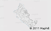 Silver Style 3D Map of Phong Tho, single color outside
