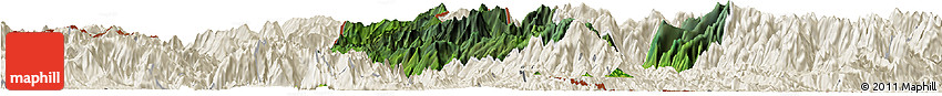 Satellite Horizon Map of Phong Tho, shaded relief outside