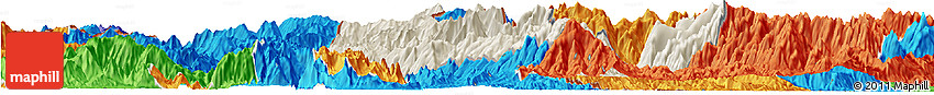 Shaded Relief Horizon Map of Phong Tho, political outside