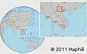 Gray Location Map of Phong Tho, within the entire country