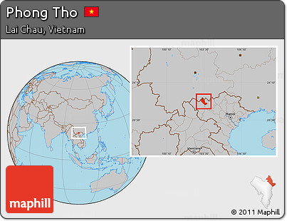 Gray Location Map of Phong Tho