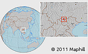 Gray Location Map of Phong Tho, hill shading