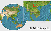 Satellite Location Map of Phong Tho, within the entire country