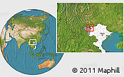 Satellite Location Map of Phong Tho, highlighted country, highlighted parent region